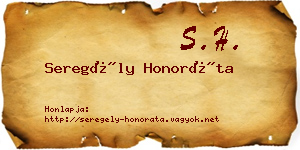 Seregély Honoráta névjegykártya
